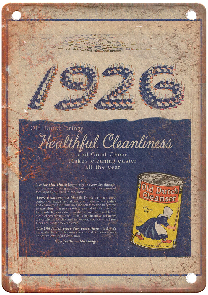Vintage 1926 OLD DUTCH Cleanser Powder Ad Reproduction Metal Sign ZF352