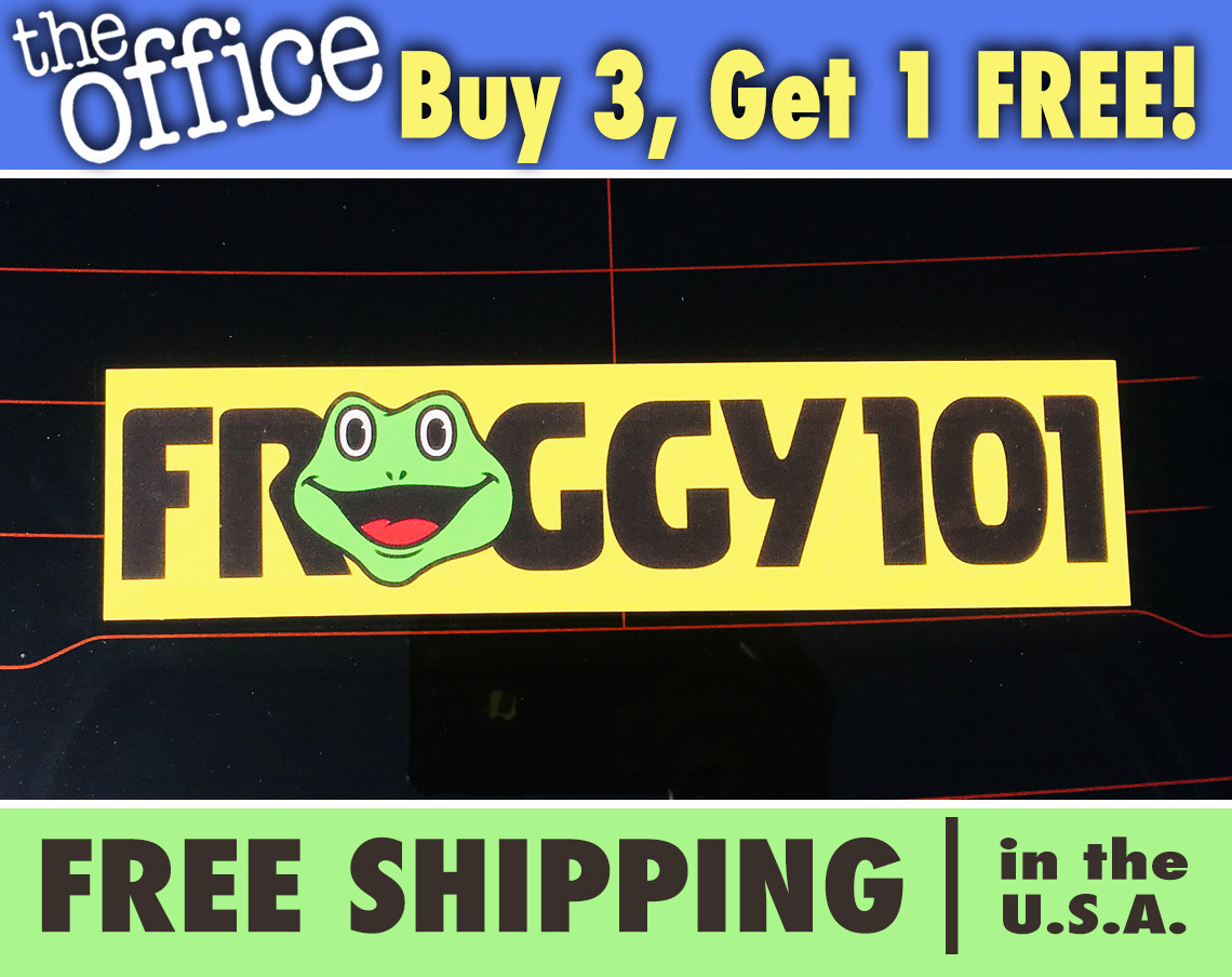 Froggy 101 Bumper Sticker, THE OFFICE Froggy 101 Bumper Sticker, Desk Sticker