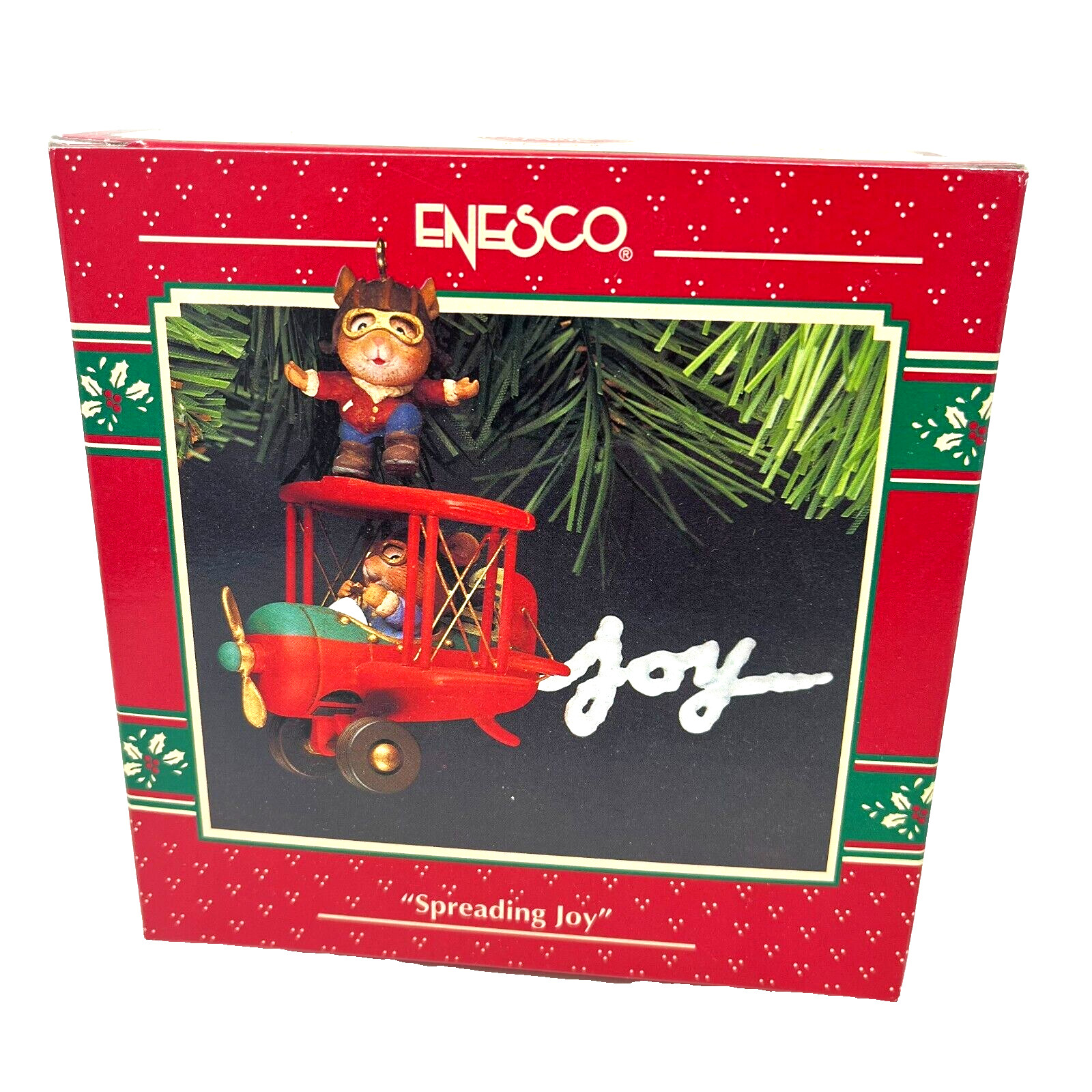 Enesco Spreading Joy Christmas Ornament 1993 Limited Edition Vintage Holiday NOS Enesco Spreading Joy Christmas Ornament 1993 Limited Edition Vintage Holiday NOS