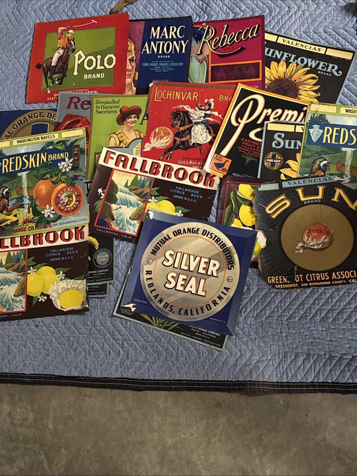 Vintage Fruit Crate Labels Approximately 20 Assorted Lot