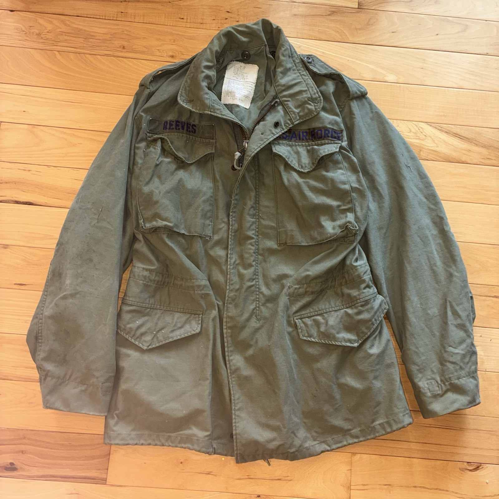 Vintage 1960s Vietnam M-65 Field Jacket OG-107 Small Long Distressed Taxi Driver