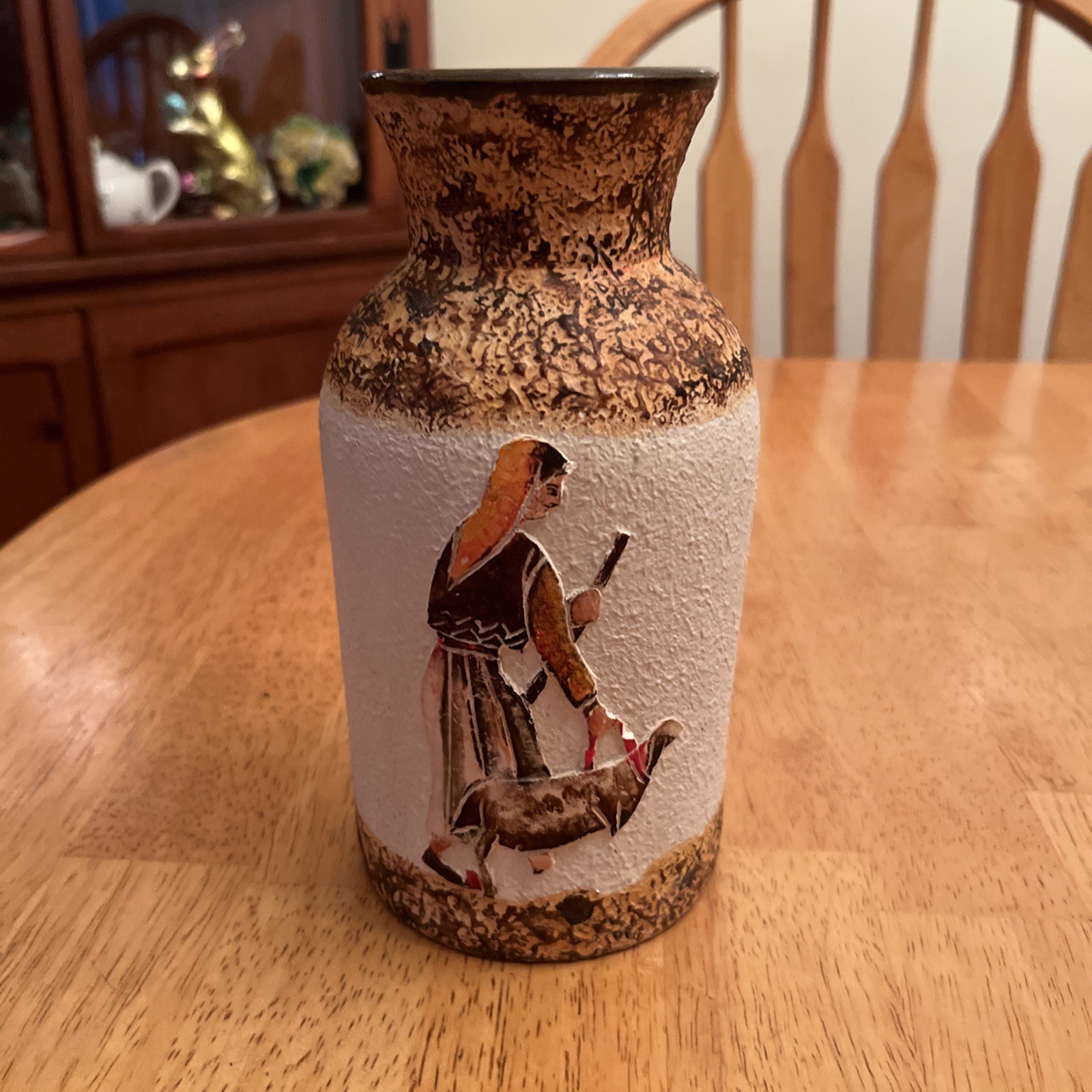 Vintage Very Rare Very Old Vase Handmade In Greece One Of A Kind Item