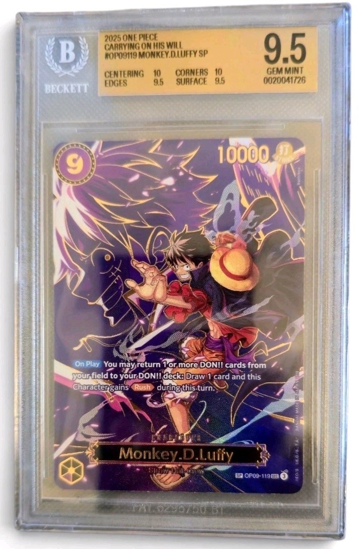 Beckett BGS 9.5 2025 One Piece Monkey D. Luffy OP09-119 SP Carrying