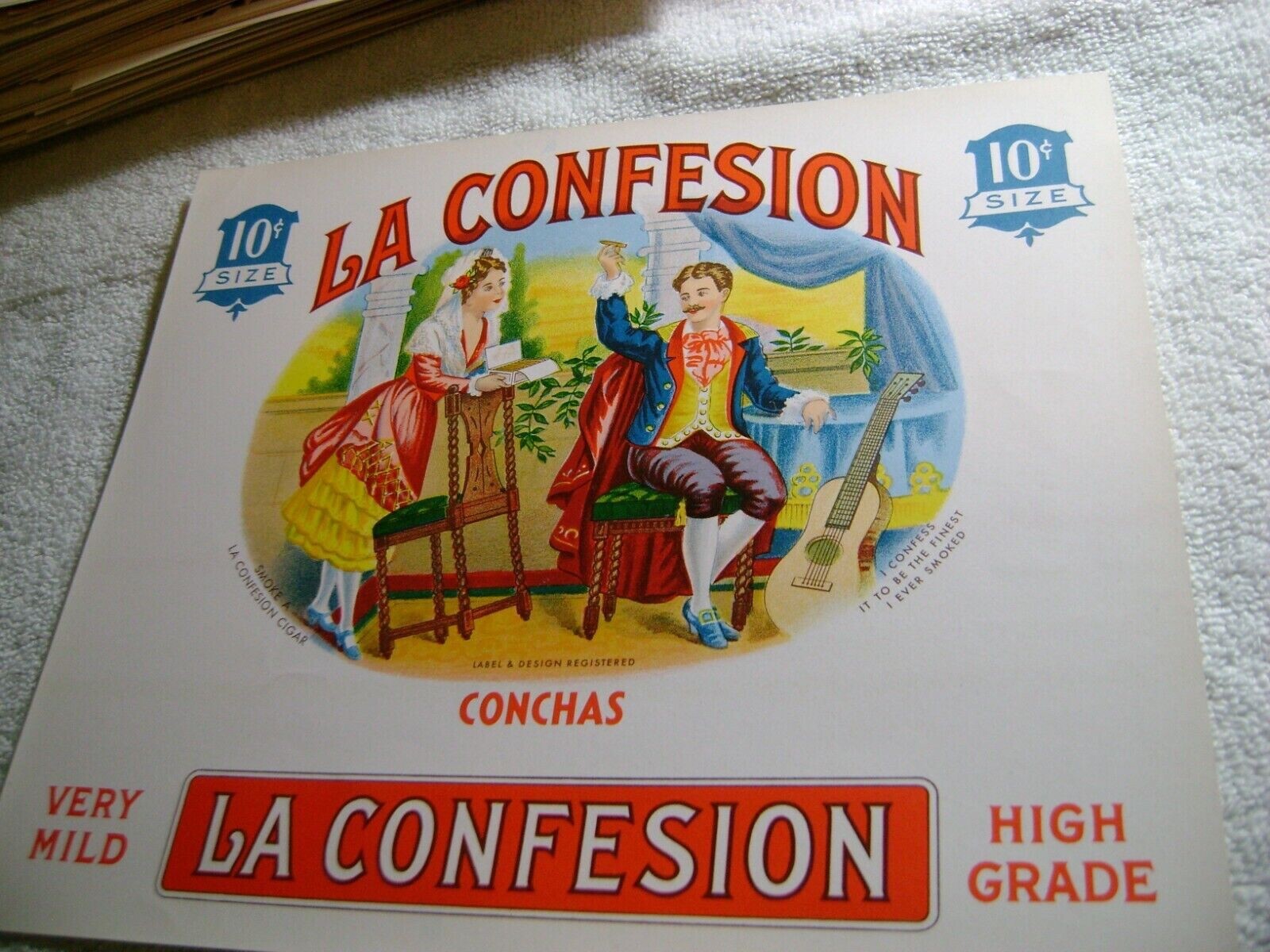 LA CONFESION-VINTAGE-INNER CIGAR BOX -LABEL -1