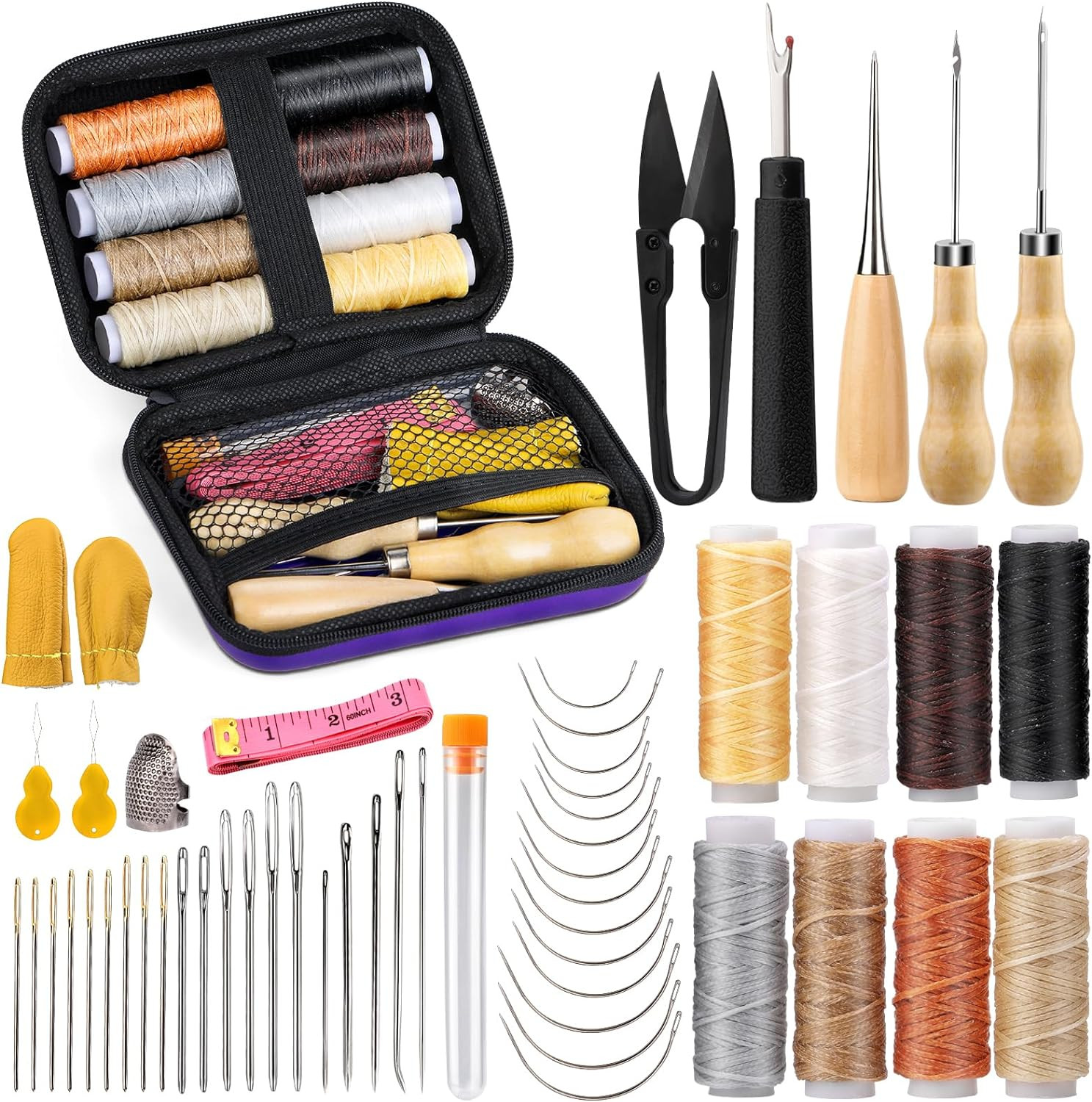 54 Pcs Upholstery Repair Kit, Leather Upholstery Heavy Duty Sewing Kit | Sewing