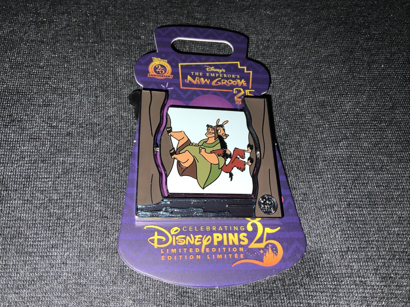 Disney Emperor's New Groove KUZCO & PACHA 25th Anniversary Spinner Pin LE1600