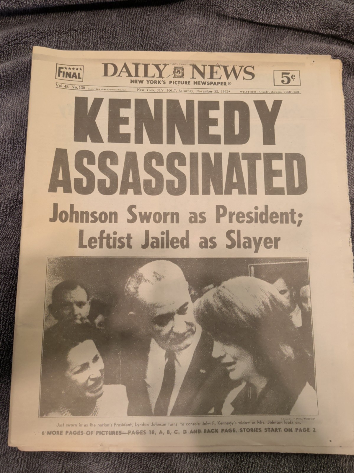 Daily News November 23rd 1963 \