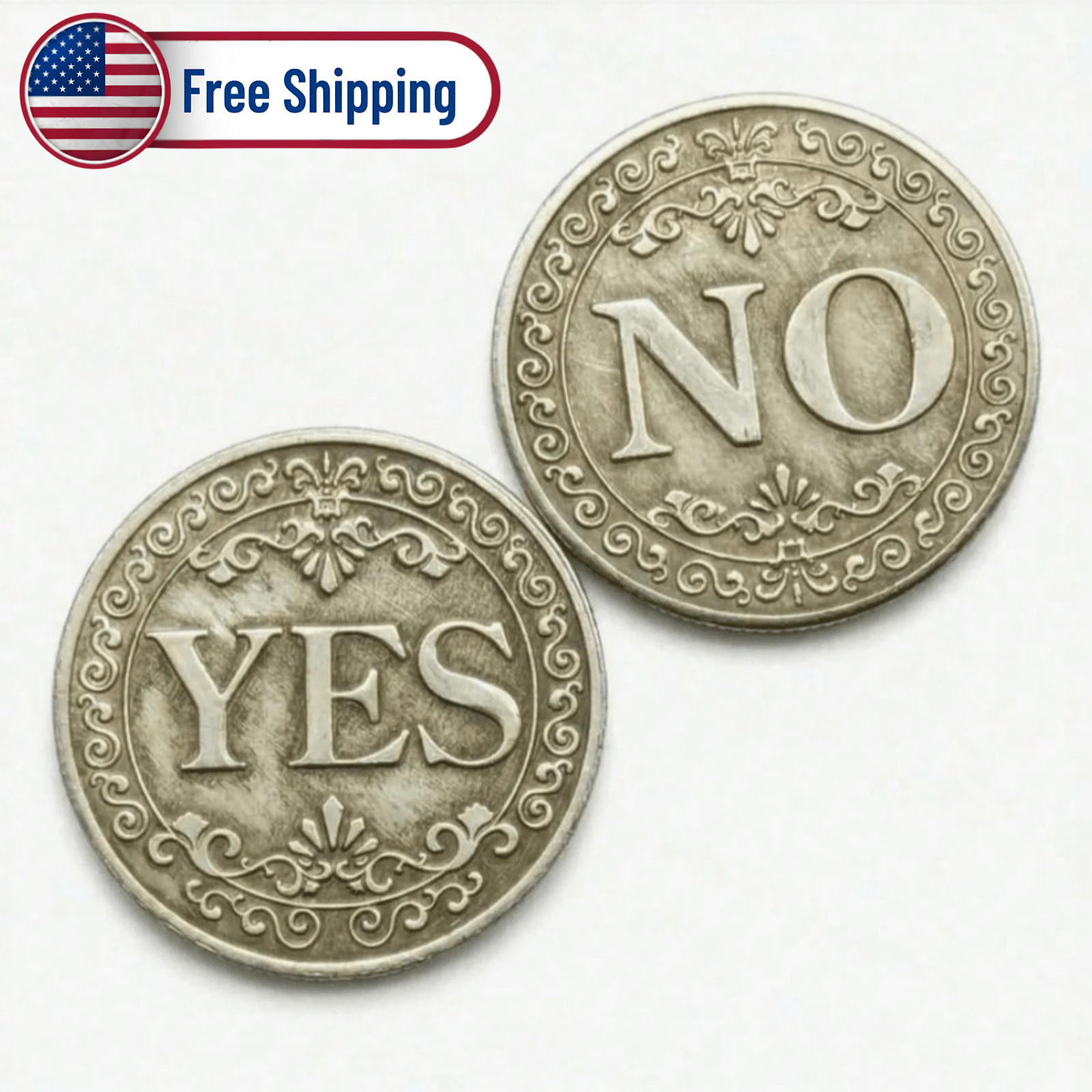 Yes No Decision Coin Lucky Coin Vintage Double Sided Choice Game Collectible Toy