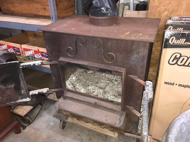 Vintage Schrader wood burning stove, 32\