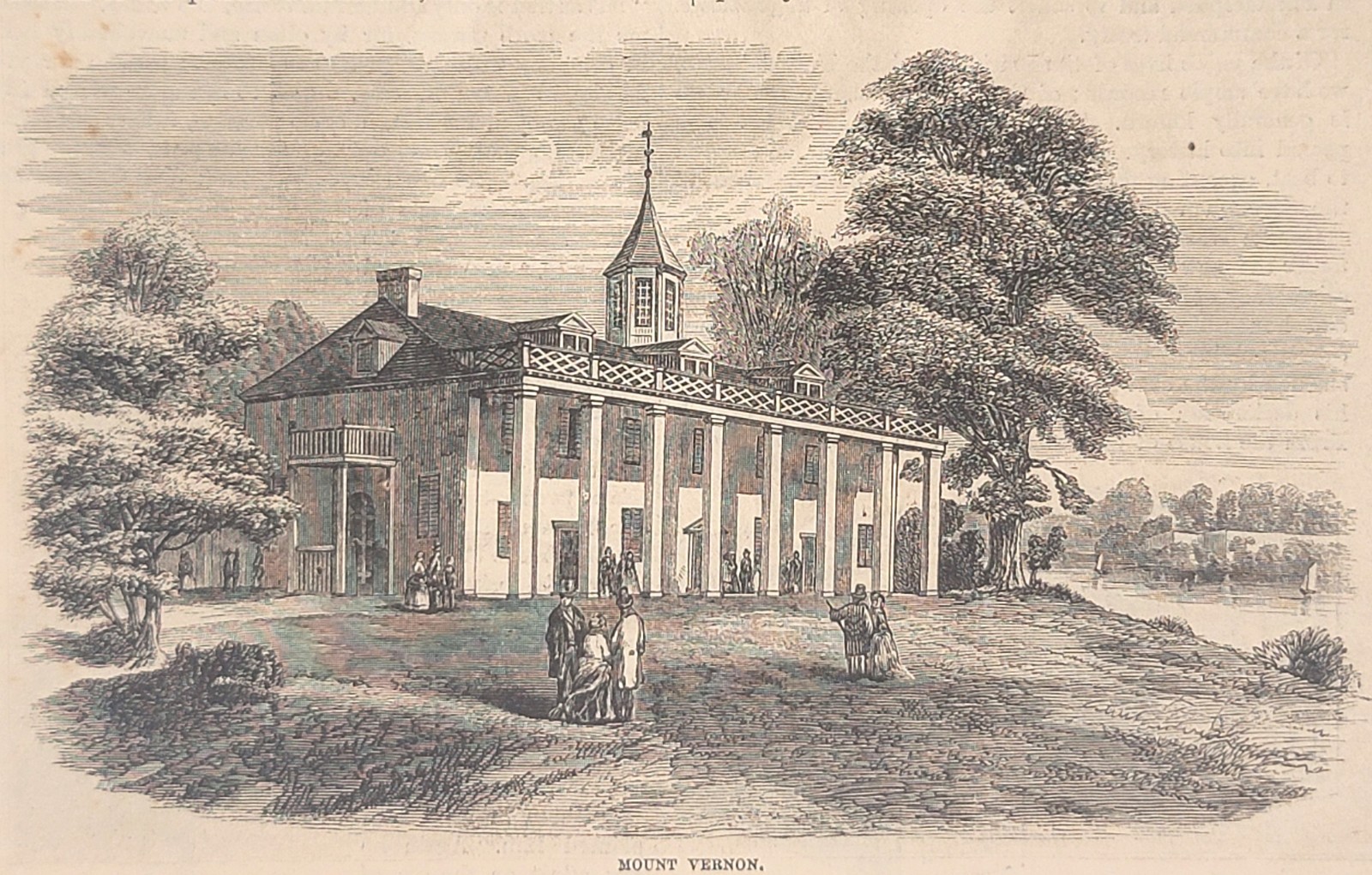 Mount Vernon George Washington Home 1877 Engraving Frank Leslie’s