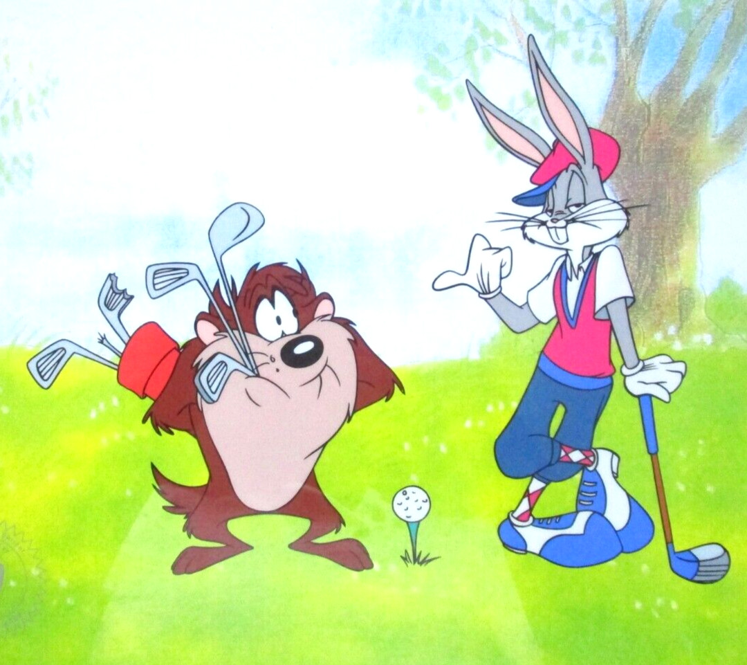 GOLF BUGS BUNNY TAZMANIAN DEVIL Warner Brothers drawing cel SERICEL clubs