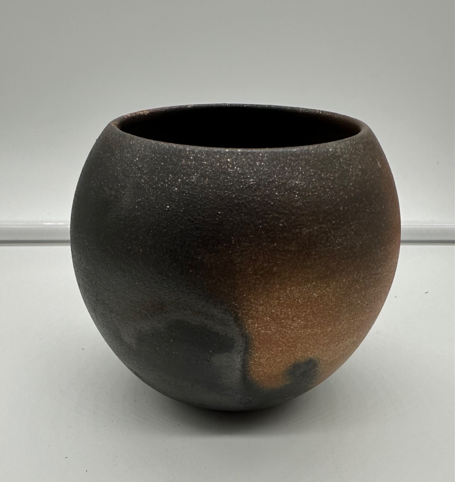 Robert Vigil - Nambe Pueblo Pottery - Micaceous Clay Vase with Fire Cloud Decor Robert Vigil - Nambe Pueblo Pottery - Micaceous Clay Vase with Fire Cloud Decor
