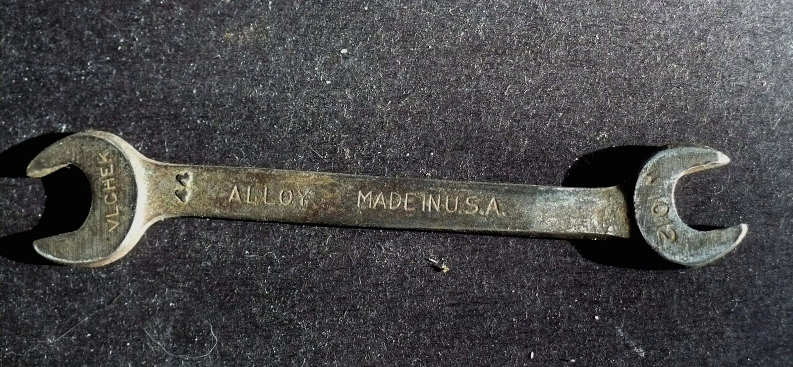Vintage 1950s Vlcheck Model W1012 open end combination wrench 3/8\