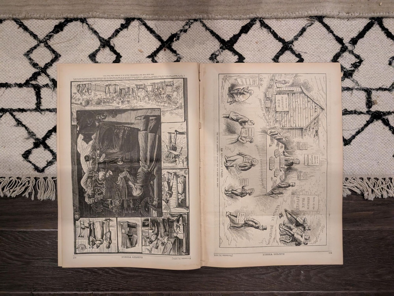 Nov 16 1878 Harpers Weekly, St. Patricks Cathedral Fair, Bombay Wrestling, Rio d