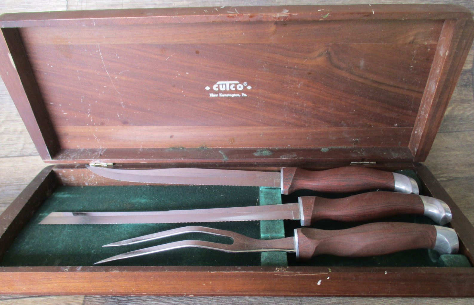 Vintage 3 pc Cutco Carving Set 1011 1012 1013 w Original box MADE IN USA KNIVES