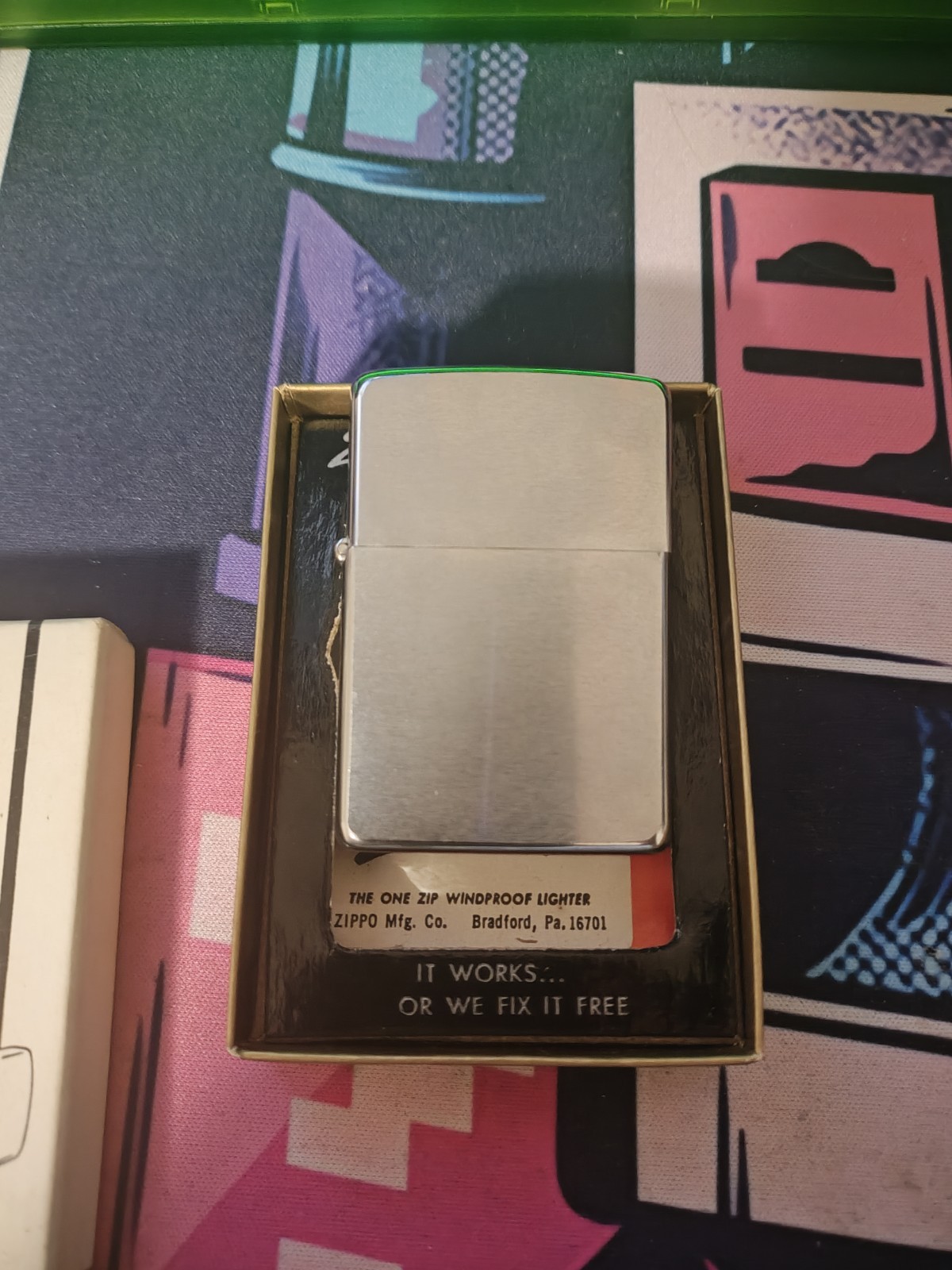 1969 Zippo Lighter Vintage Brushed Finish Never Used Unfired