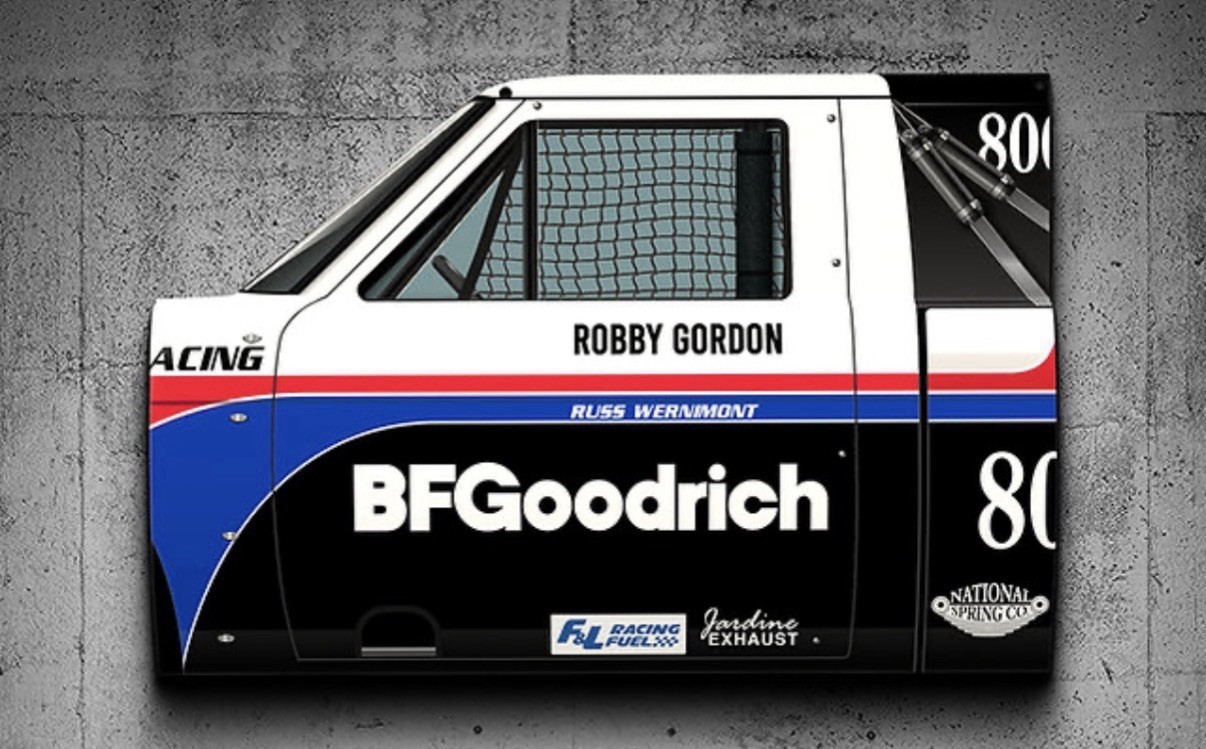 WOW Robby Gordon Russ  1989 Ford F-150  Off-road Racing  Curved Sign