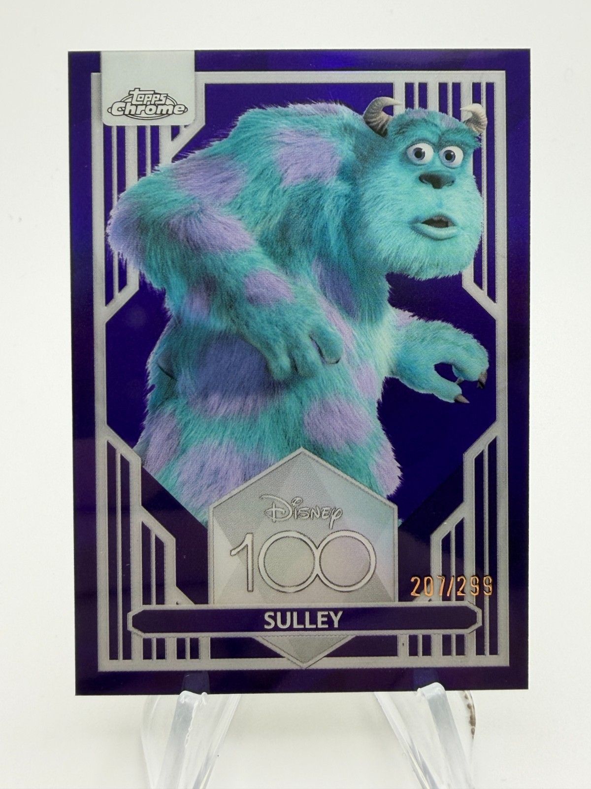 2023 Topps Chrome Disney 100 SULLEY Base Set Purple Refractor 207/299 #84