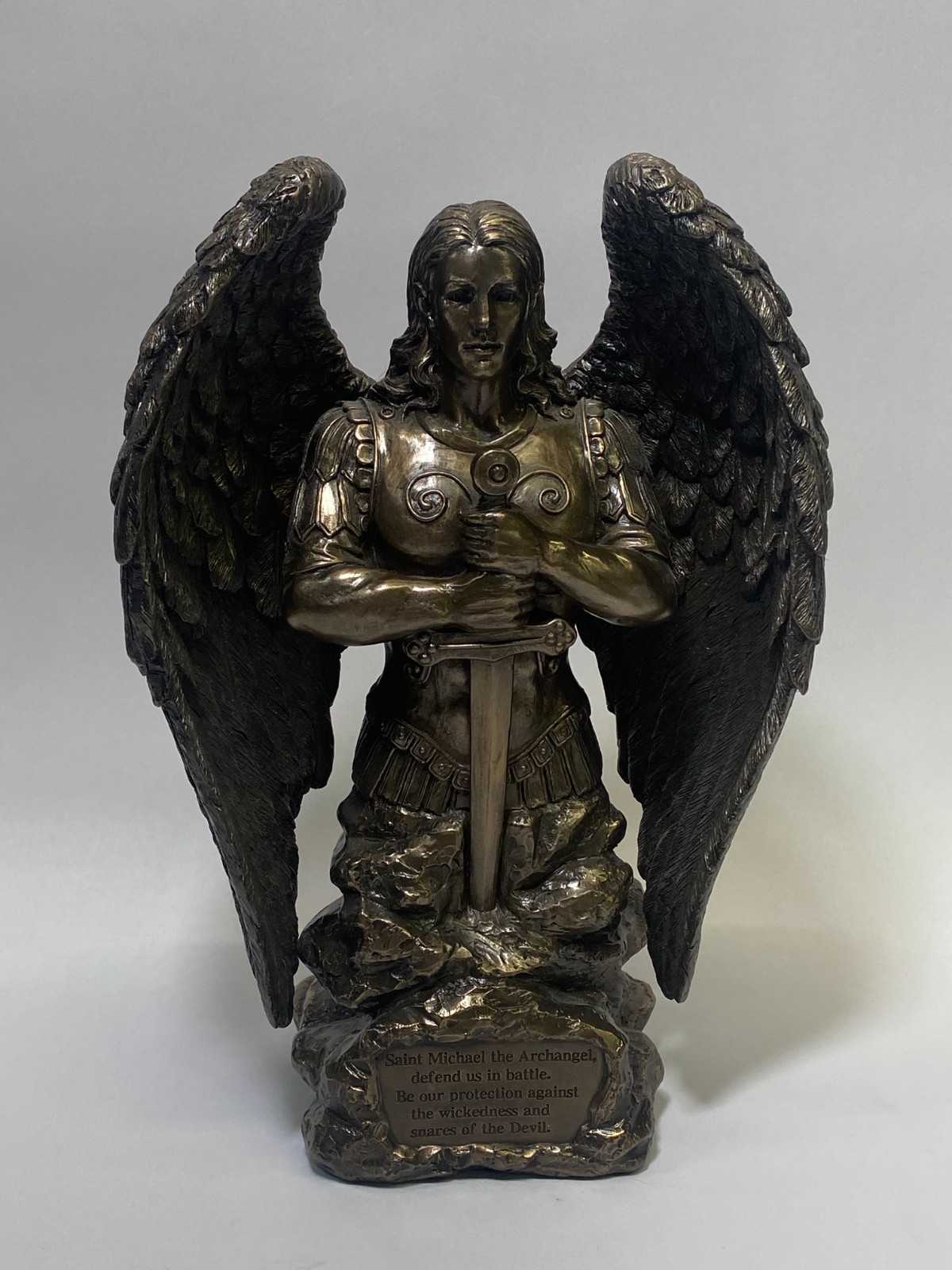 Veronese Design Saint Michael the Archangel Statue 8” Bronze Finish Catholic