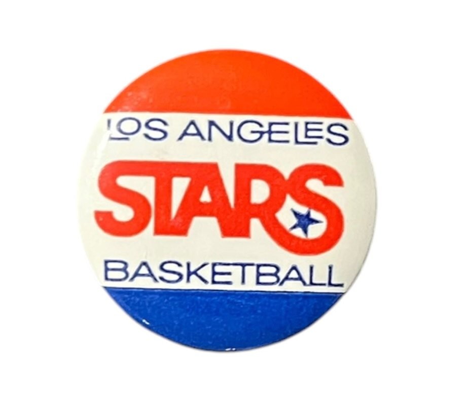 Vintage 1960s Los Angeles Stars Pinback Button Basketball ABA 1.25\