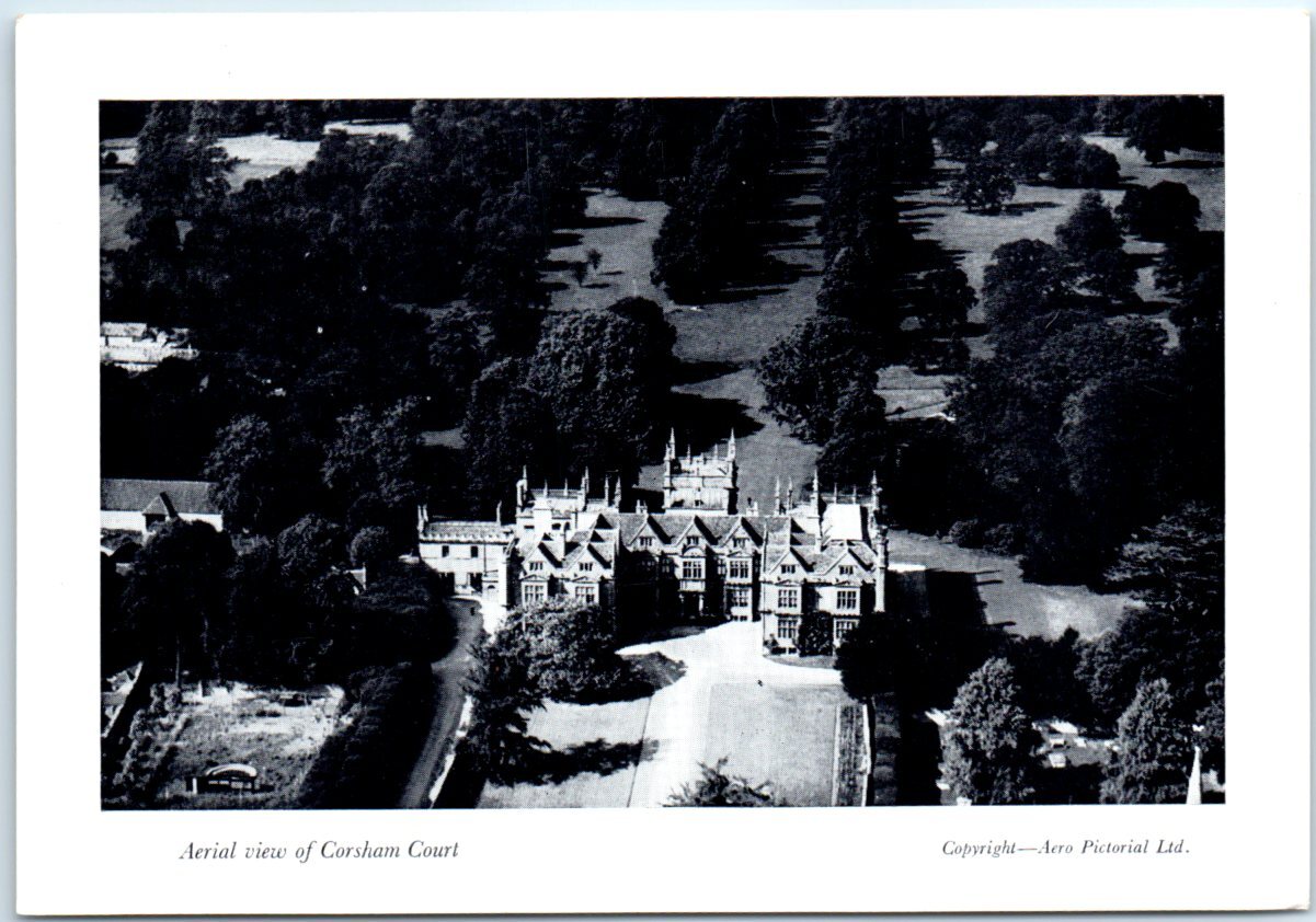 Postcard - Aerial View of Corsham Court, Wiltshire, England