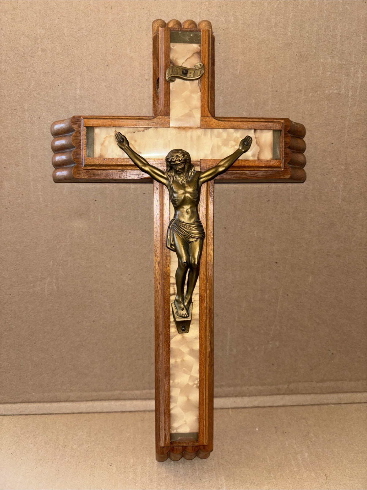 Vintage Last Rites Crucifix Catholic Hidden Compartment Kit Jesus LOC AB