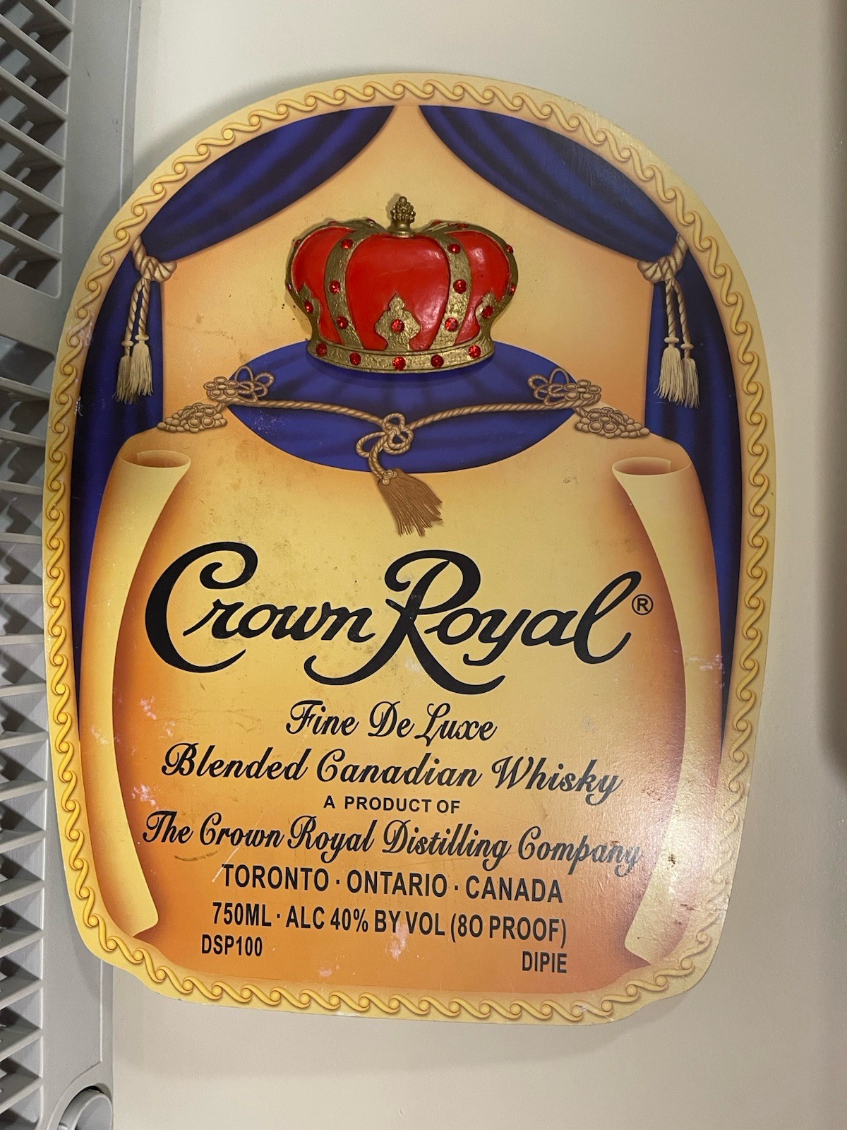 Crown Royal Large Wood Bar Sign Wall Decor Whiskey Man Cave Home Bar Advertising