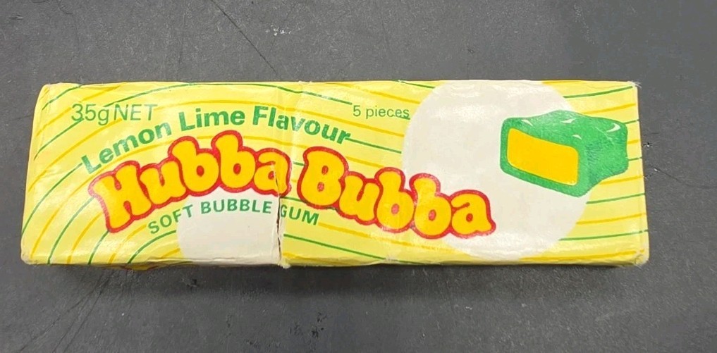 Vintage Wrigley NOS HUBBA BUBBA Lemon Lime Bubble Gum Made IN Australia 