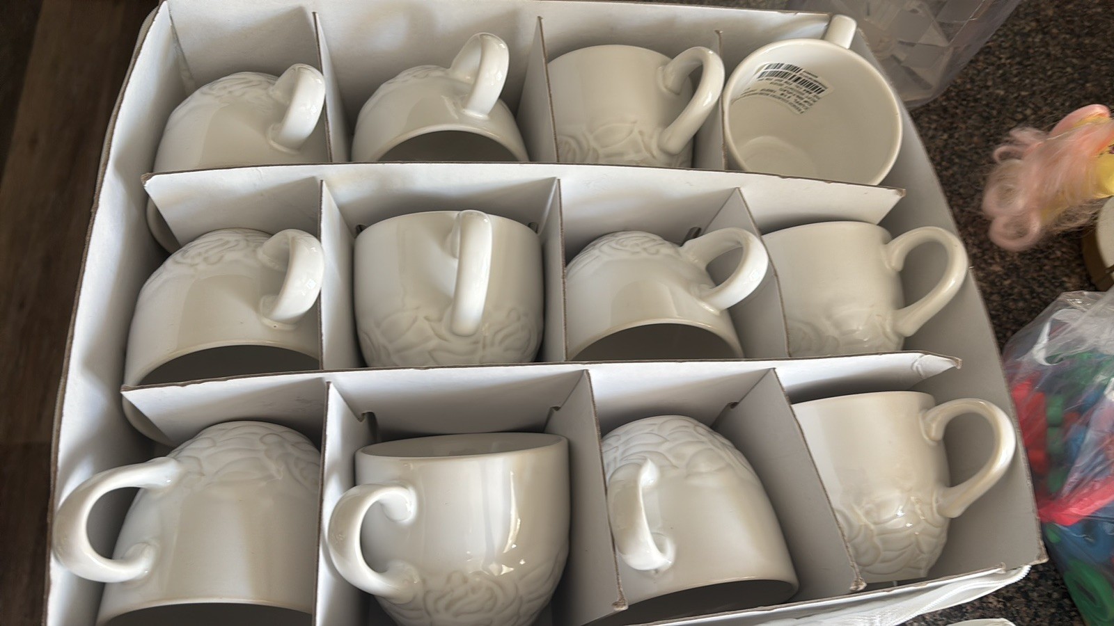 VTG New Christian Dior French Country Rose Oyster White Coffee Cups 12 Set NOS VTG New Christian Dior French Country Rose Oyster White Coffee Cups 12 Set NOS