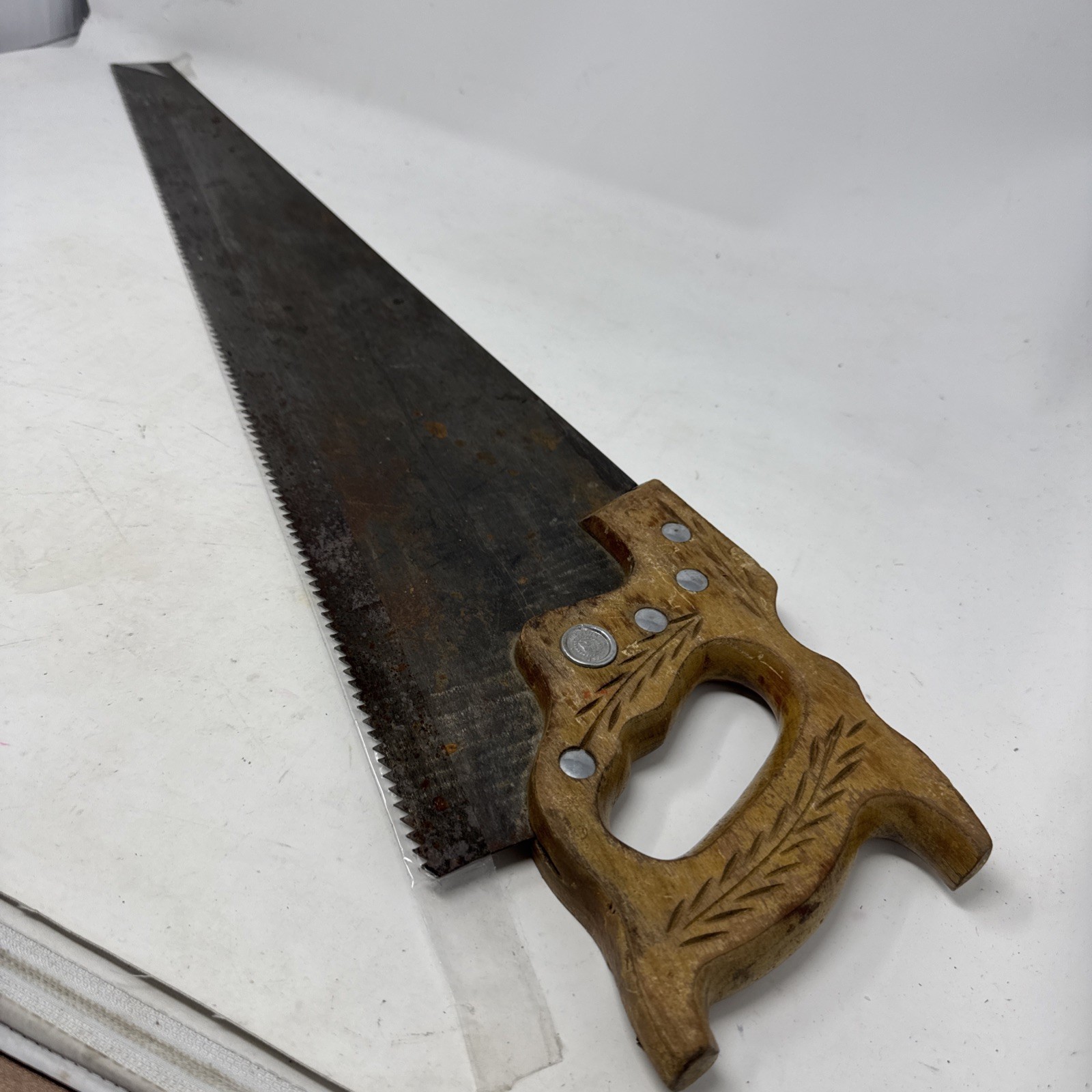 Vintage Disston USA 26” Blade Skewback Wheat Handle Rip Saw Hand Saw Vintage Disston USA 26” Blade Skewback Wheat Handle Rip Saw Hand Saw