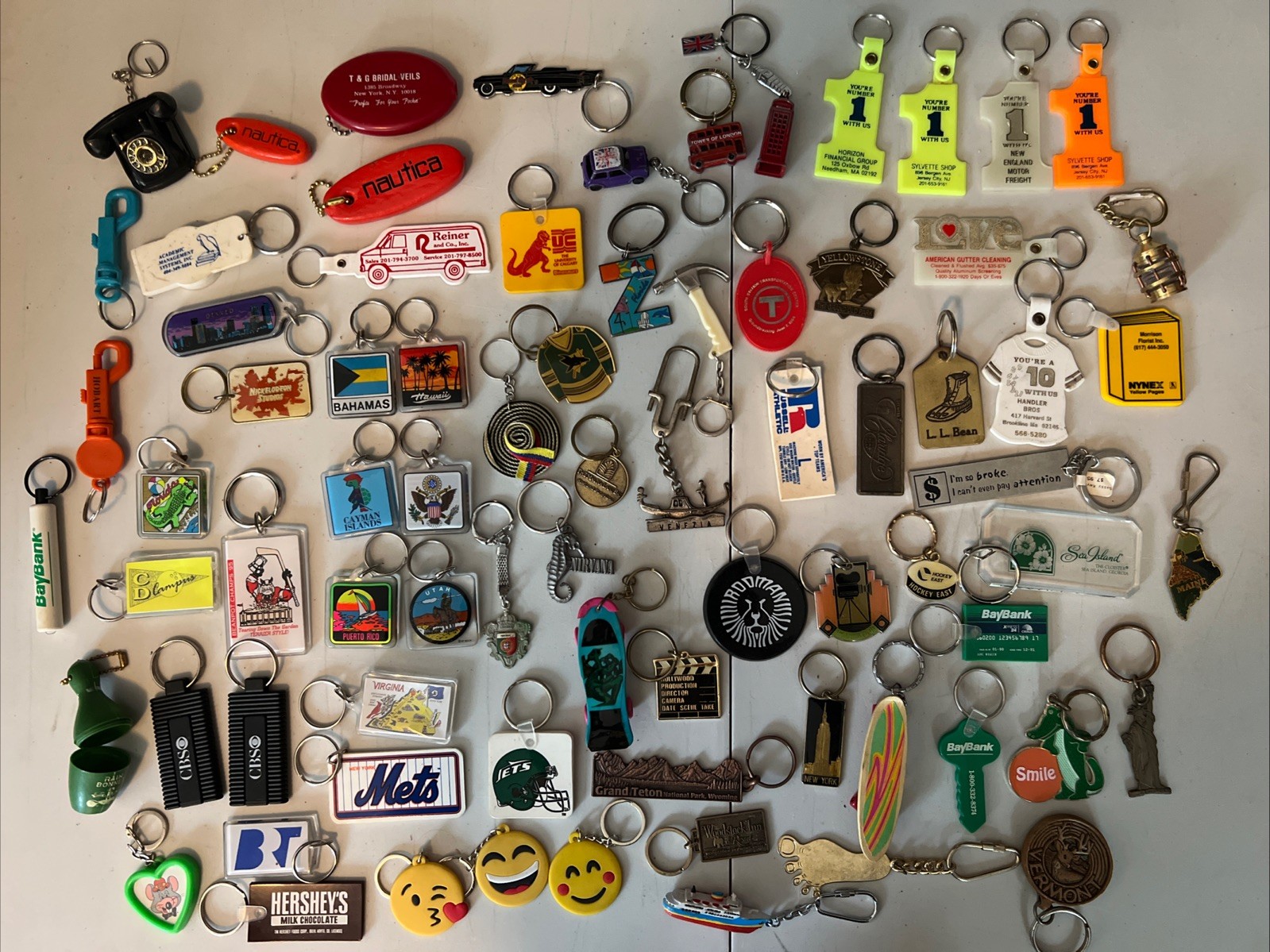 Vintage Key Chain Lot Of 77 Pieces