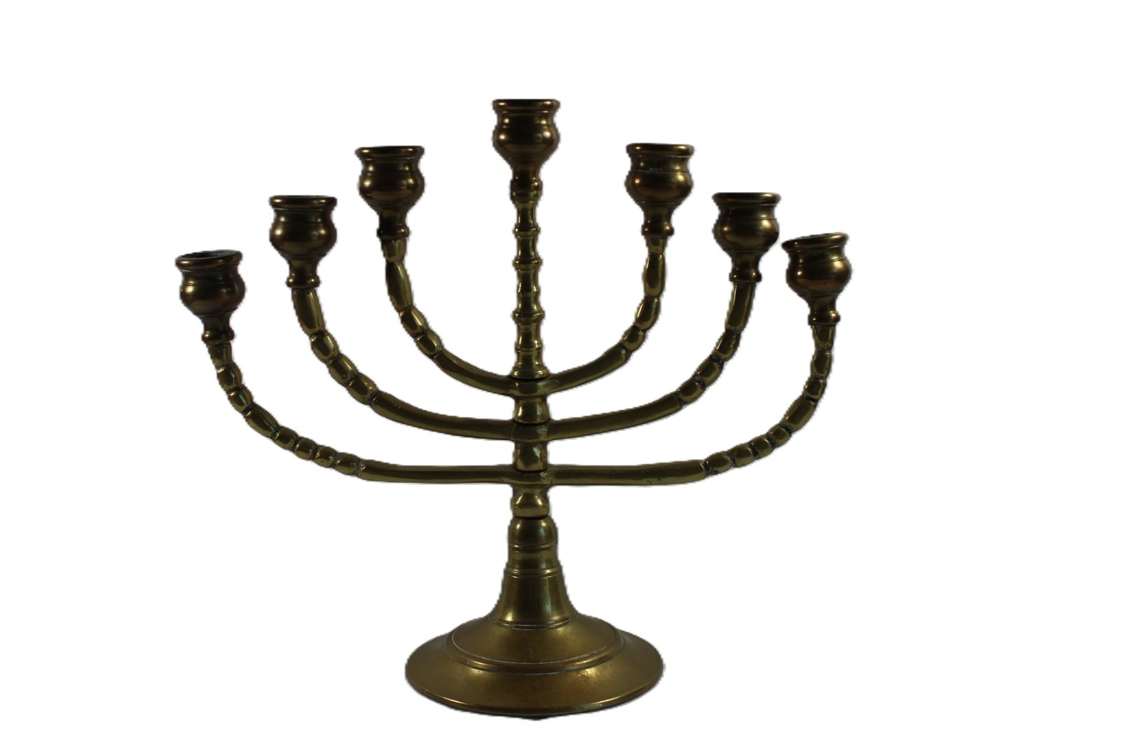 Vintage Seven Branch Heavy Brass Menorah