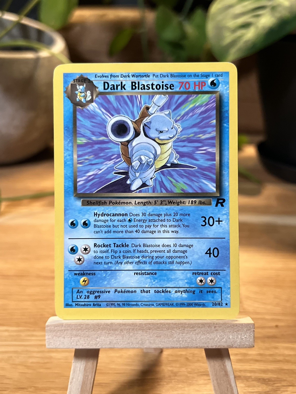 Dark Blastoise 20/82 Team Rocket Non Holo Rare WOTC Vintage Pokémon Card 2000