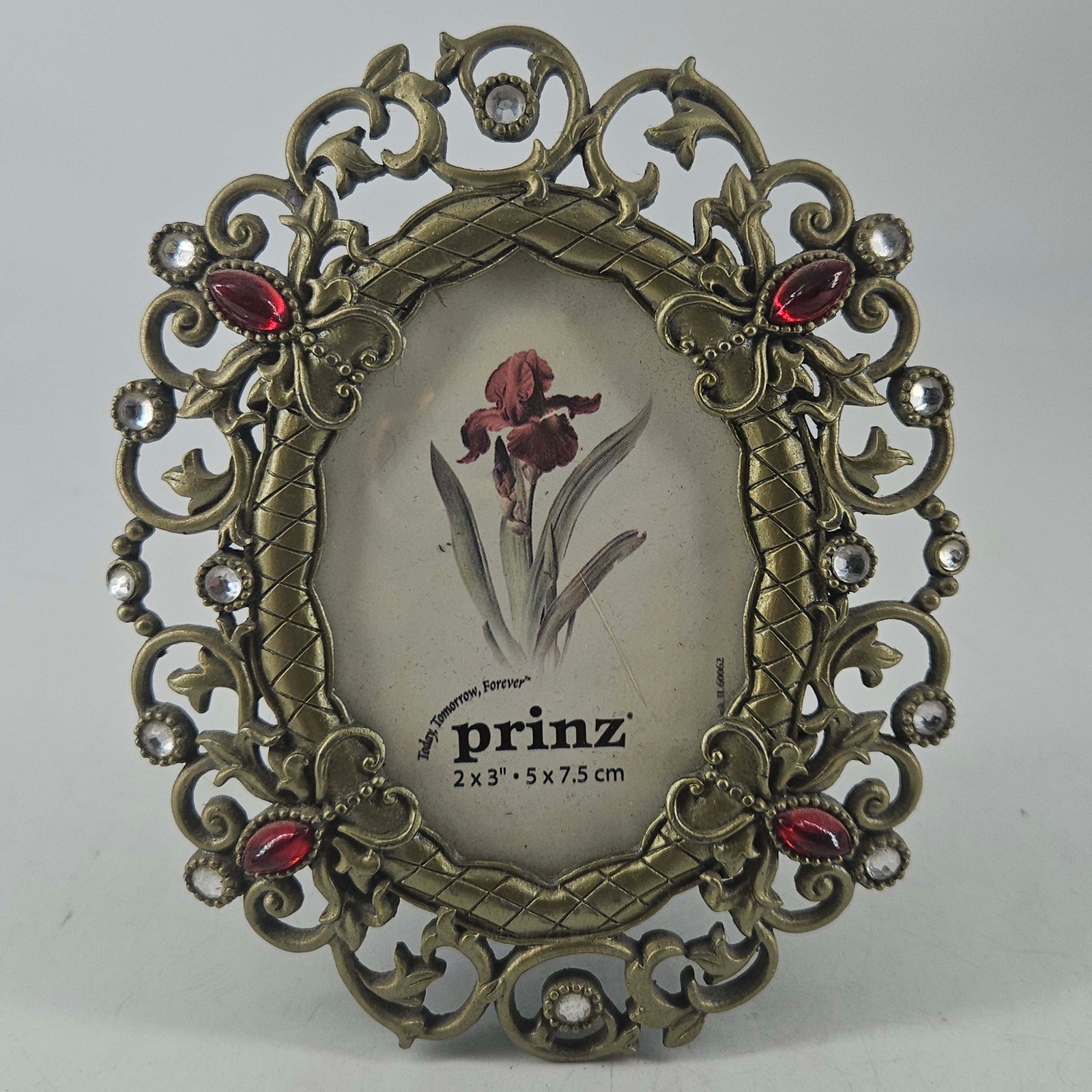 Scroll Vintage style ornate Jeweled oval Picture Frame Prinz 2X3