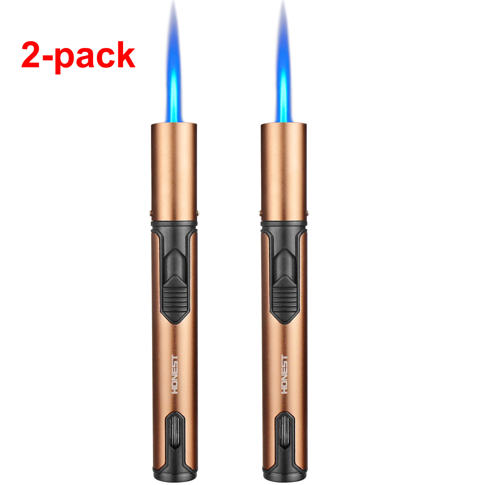 2 PCS Butane Torch Lighter 6 Inch Long Adjustable Windproof Refillable Butane