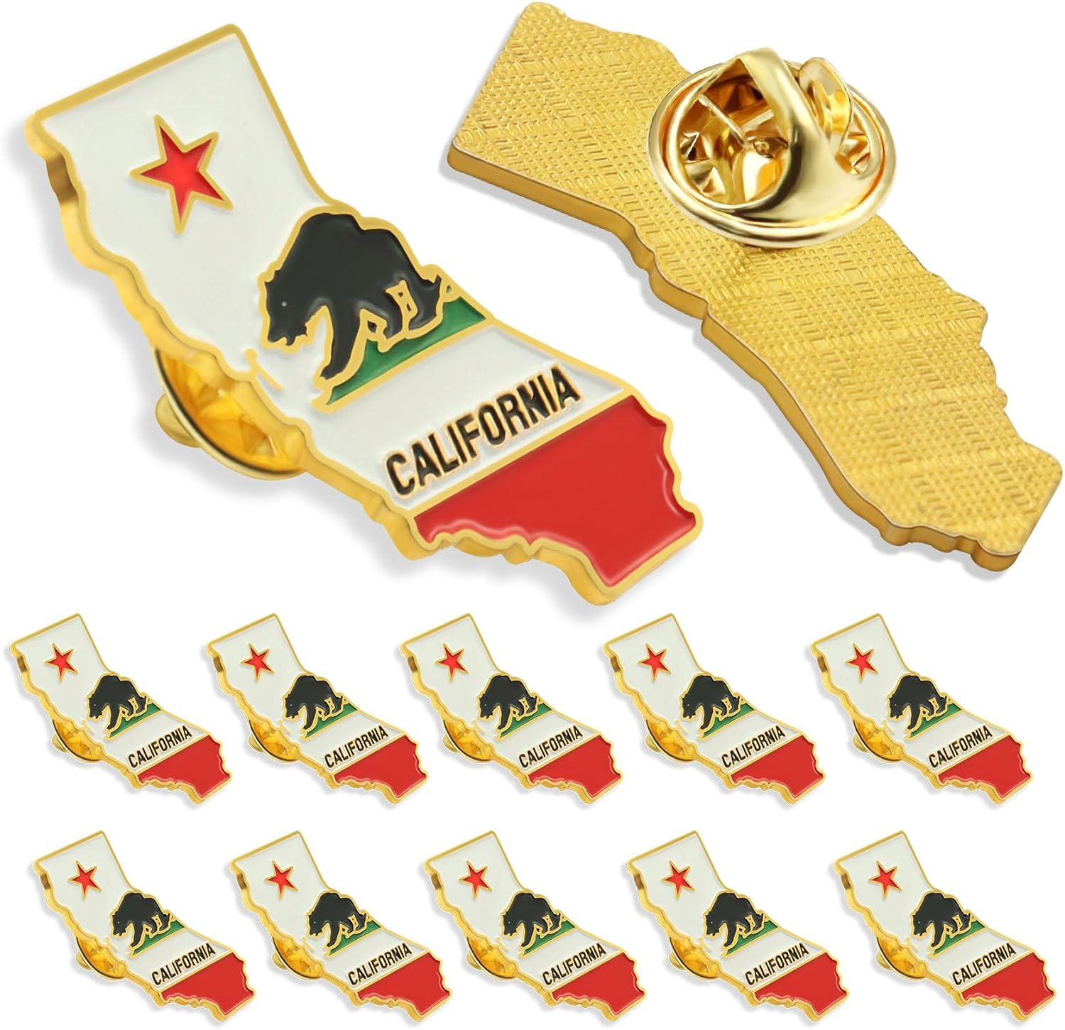 10/20/50/100Pcs California Lapel Pins Bulk - Metal Calif.Ca Souvenir for Men
