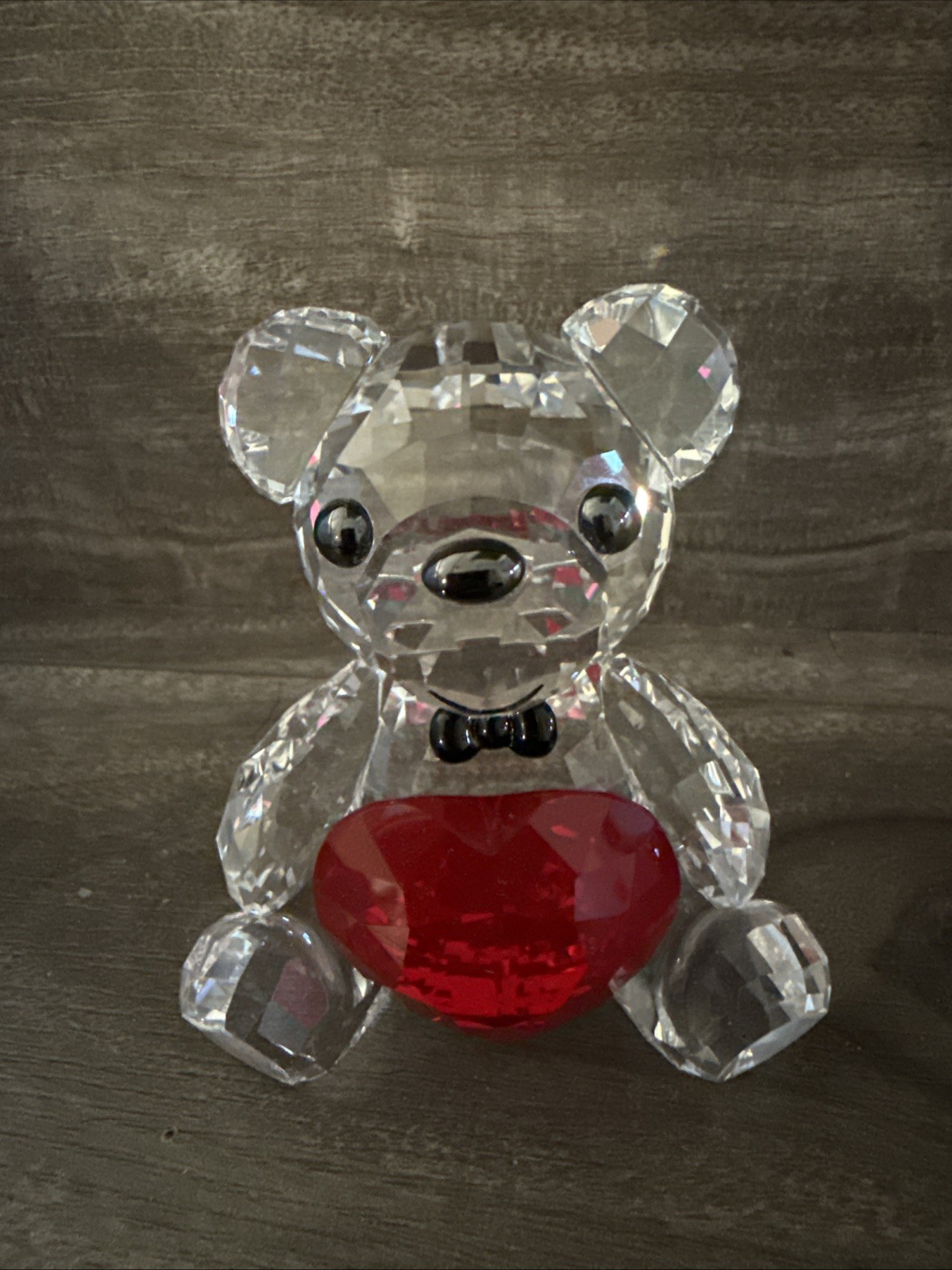 Collectable Lead-Free 2.5” Crystal Bear with Ruby Red Heart