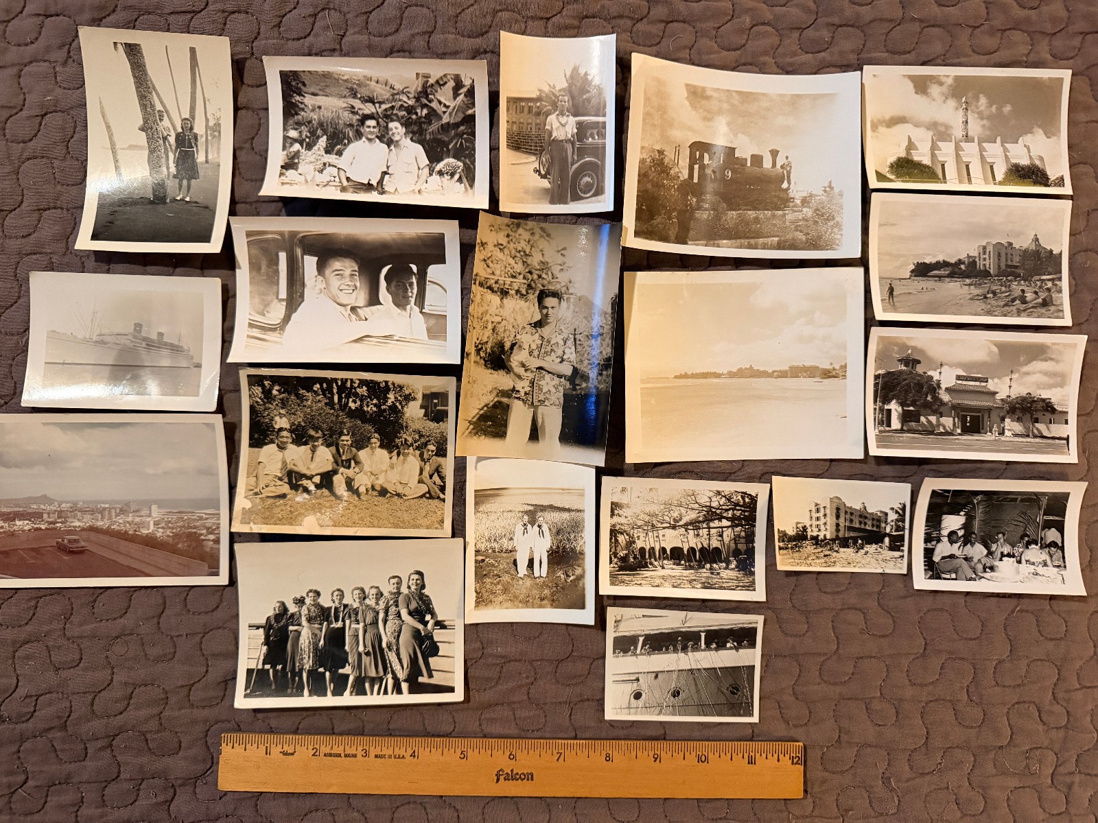 19 VIntage Hawaii Photo Set Oahu Luau Cruise Lei 1930s-1940s Royal Hawaiian