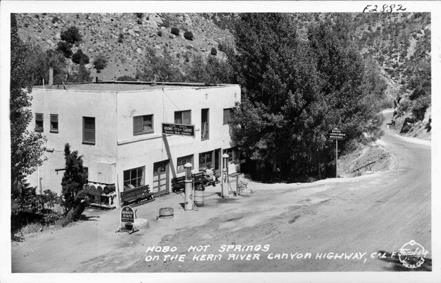 Hobo Hot Springs on the Kern River Canyon Highway, California 1950s OLD PHOTO Hobo Hot Springs on the Kern River Canyon Highway, California 1950s OLD PHOTO