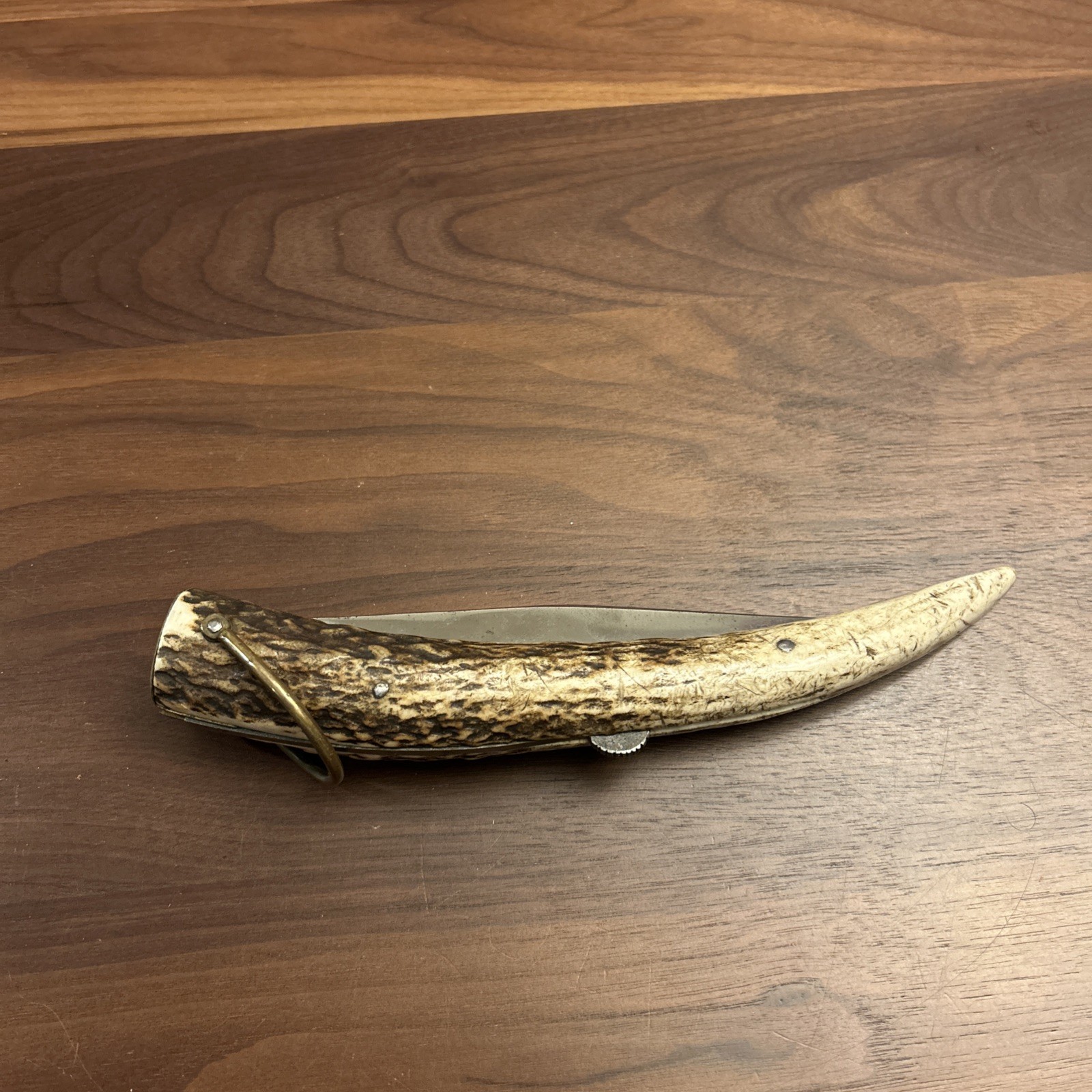 Vintage Handmade Deer/Elk Antler 5.5 Inch Blade Folding Knife