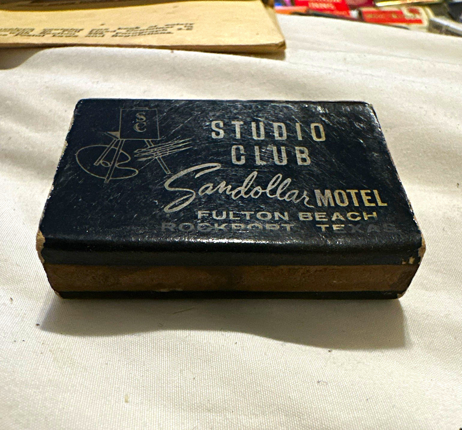 Vintage 1960s Studio Club Sandollar Motel Matchbook Fulton Beach Rockport Texas.