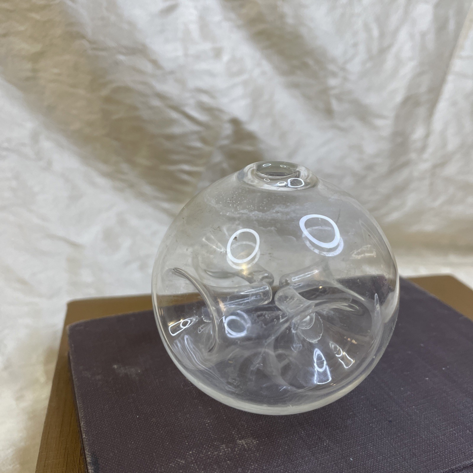 Rare antique glass sphere fly mosquito bee wasp insect trap/jar Collectible 