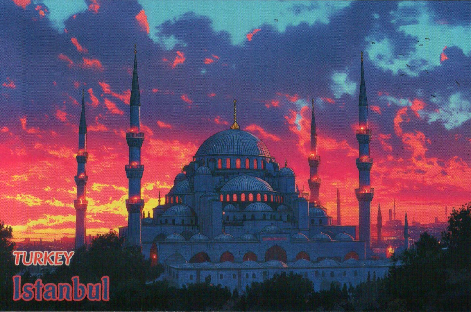 Blue Mosque Istanbul Turkey, Ottoman Architecture, Islam, 1616 - Modern Postcard Blue Mosque Istanbul Turkey, Ottoman Architecture, Islam, 1616 - Modern Postcard
