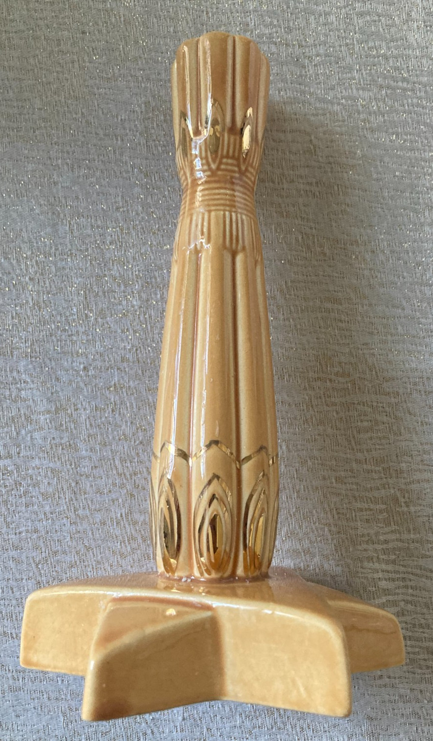 RARE Vintage AMORC Ceramic Rosicrucian Egyptian Candle Holder (Leans Slightly)
