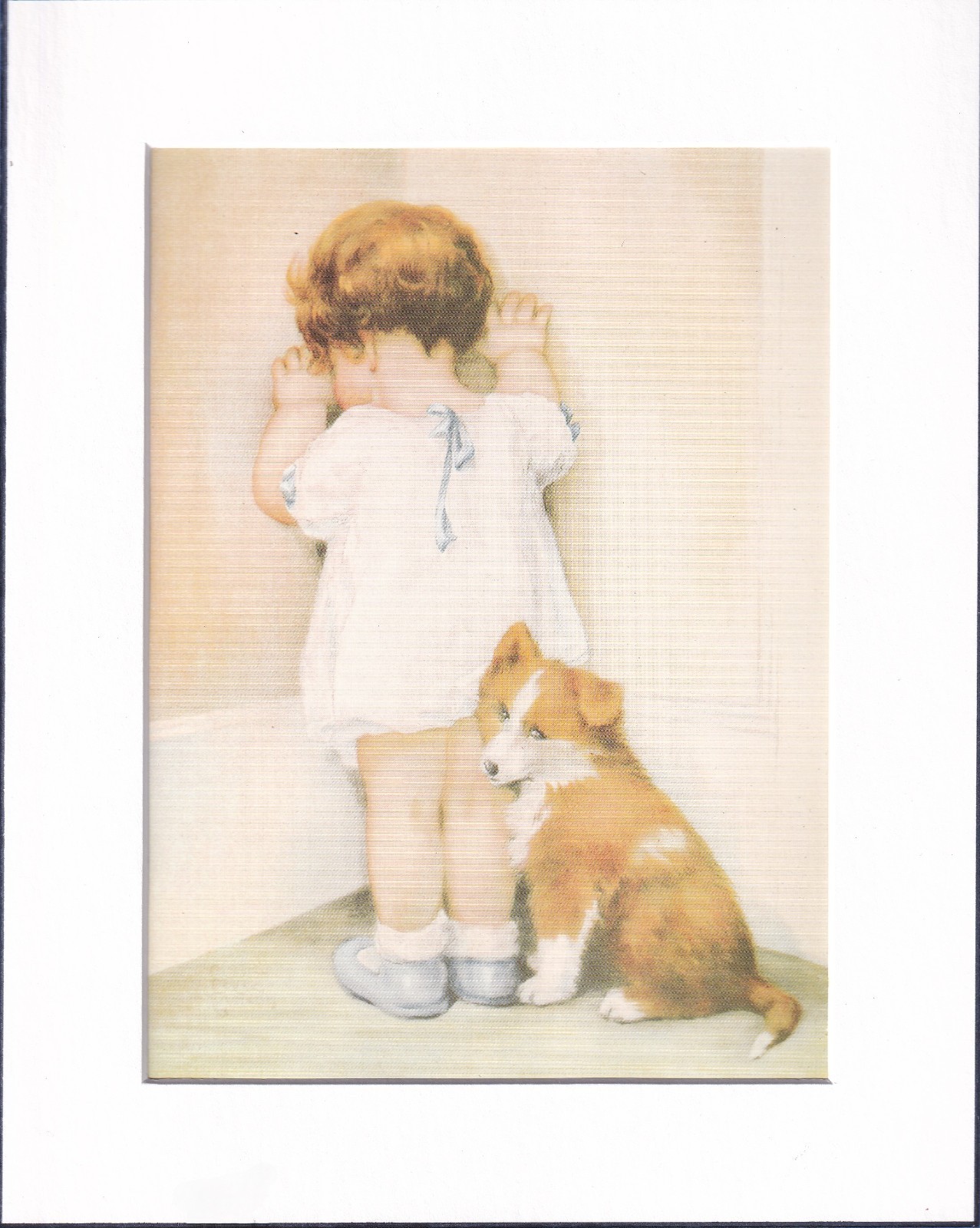 8X10 Matted Print Picture Children Art, Bessie Pease Gutmann: In Disgrace 1935