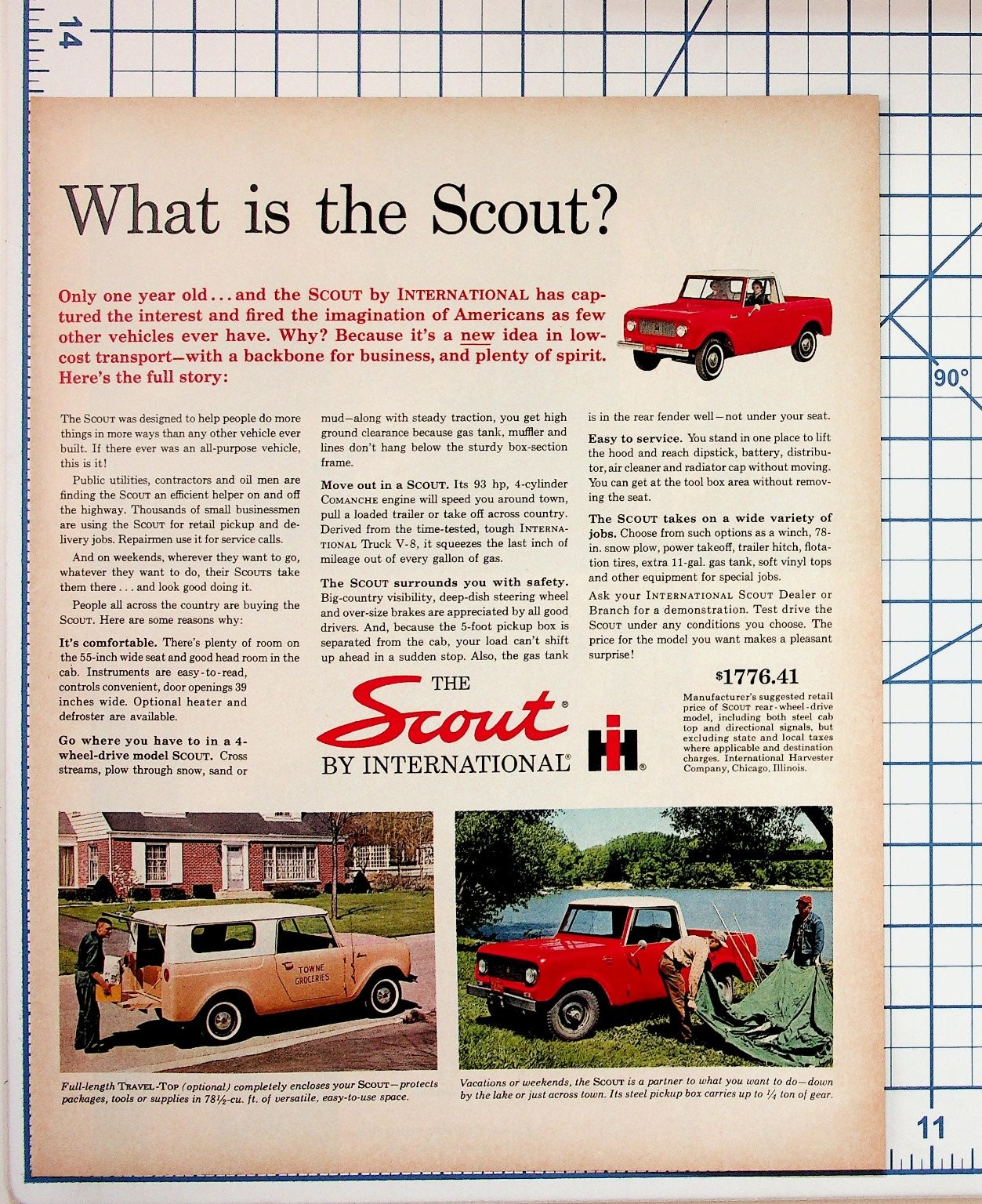 Vintage 1961-62 IH International Harvester Scout 4x4 Truck SUV Magazine Ad