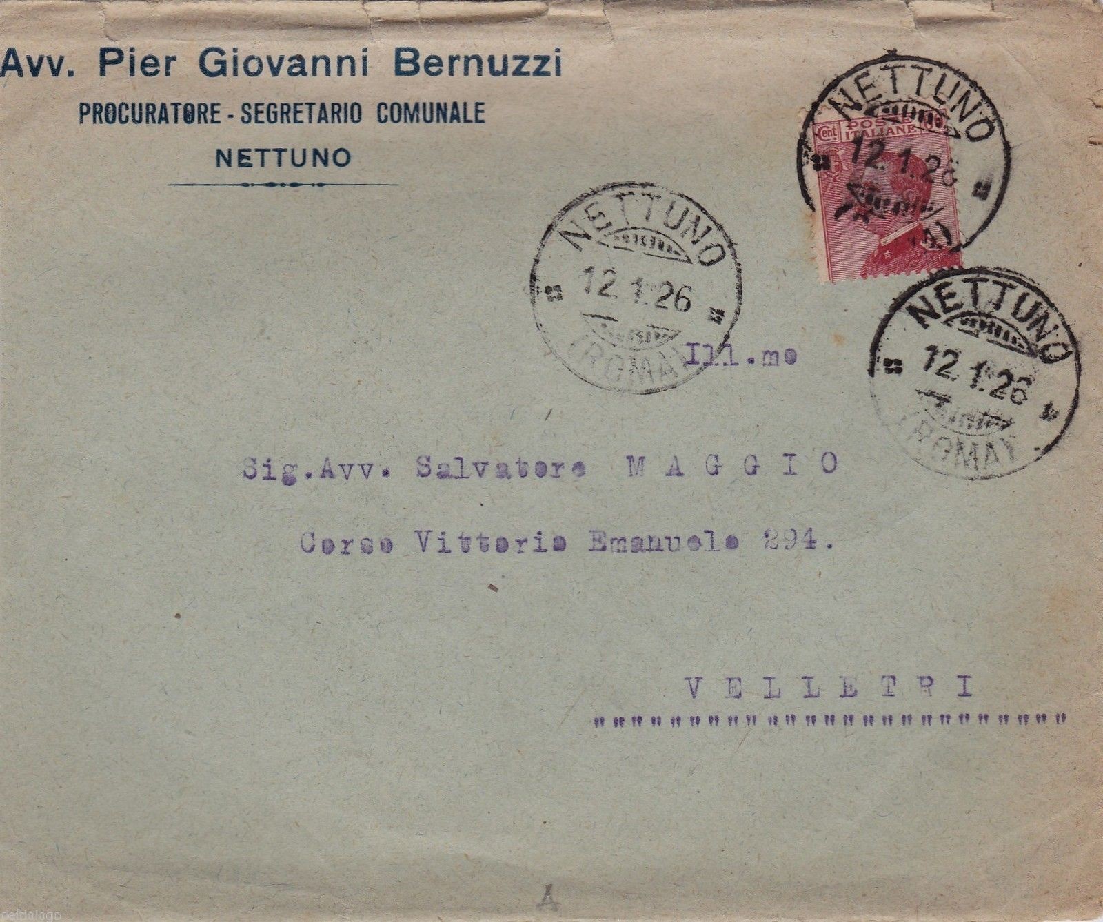# NEPTUNE: HEADER ENVELOPE - Avv. PIER GIOVANNI BERNUZZI - PROSECUTOR