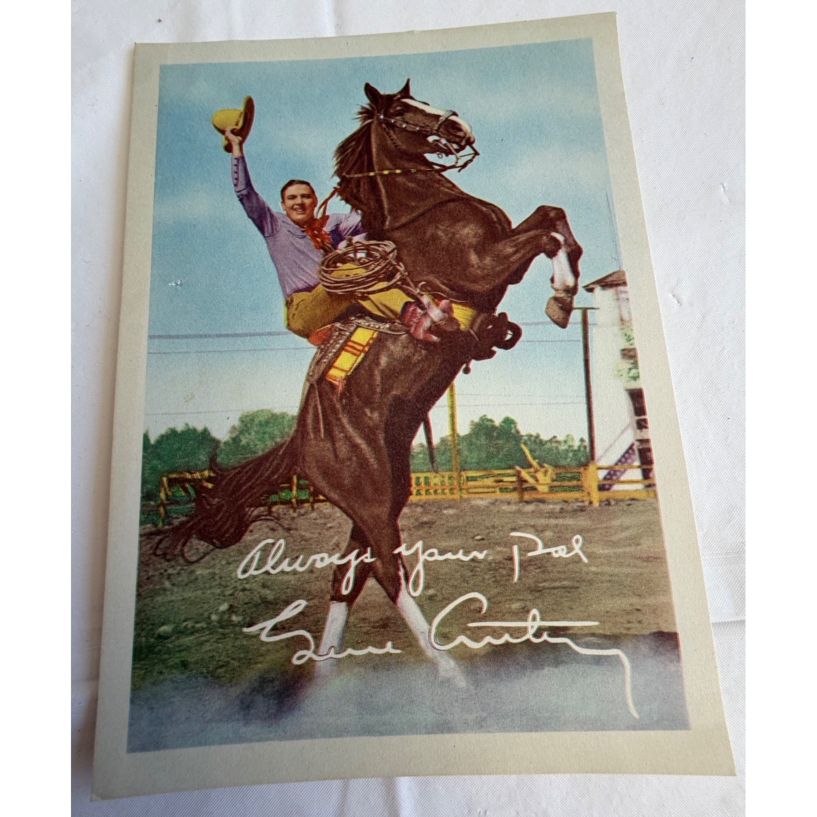 Vintage Gene Autry Always Your Pal Singing Cowboy Horse Champion Photo Card F196