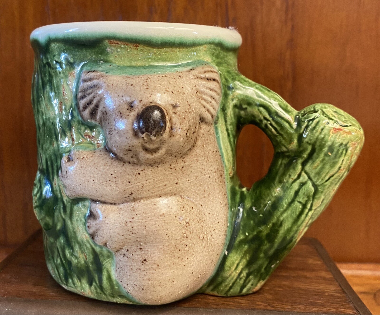 Koala Molded Branch Mug Cup Australia Hand Painted Vintage Beautiful