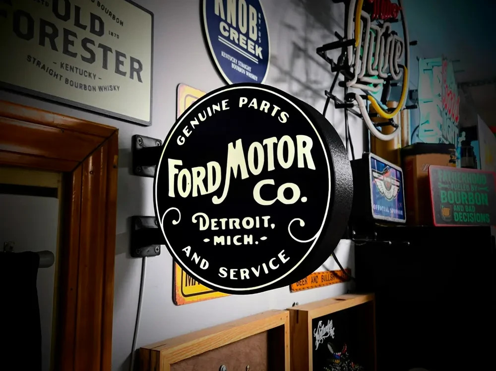 Ford Motor Co Genuine Parts LED Sign Double Sided Garage Man Cave